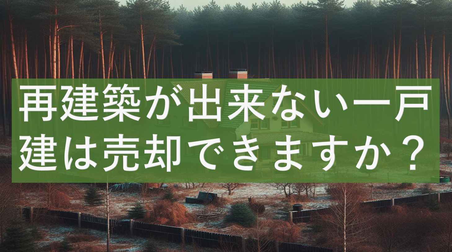 再建築が出来ない一戸建ては売却できますか？