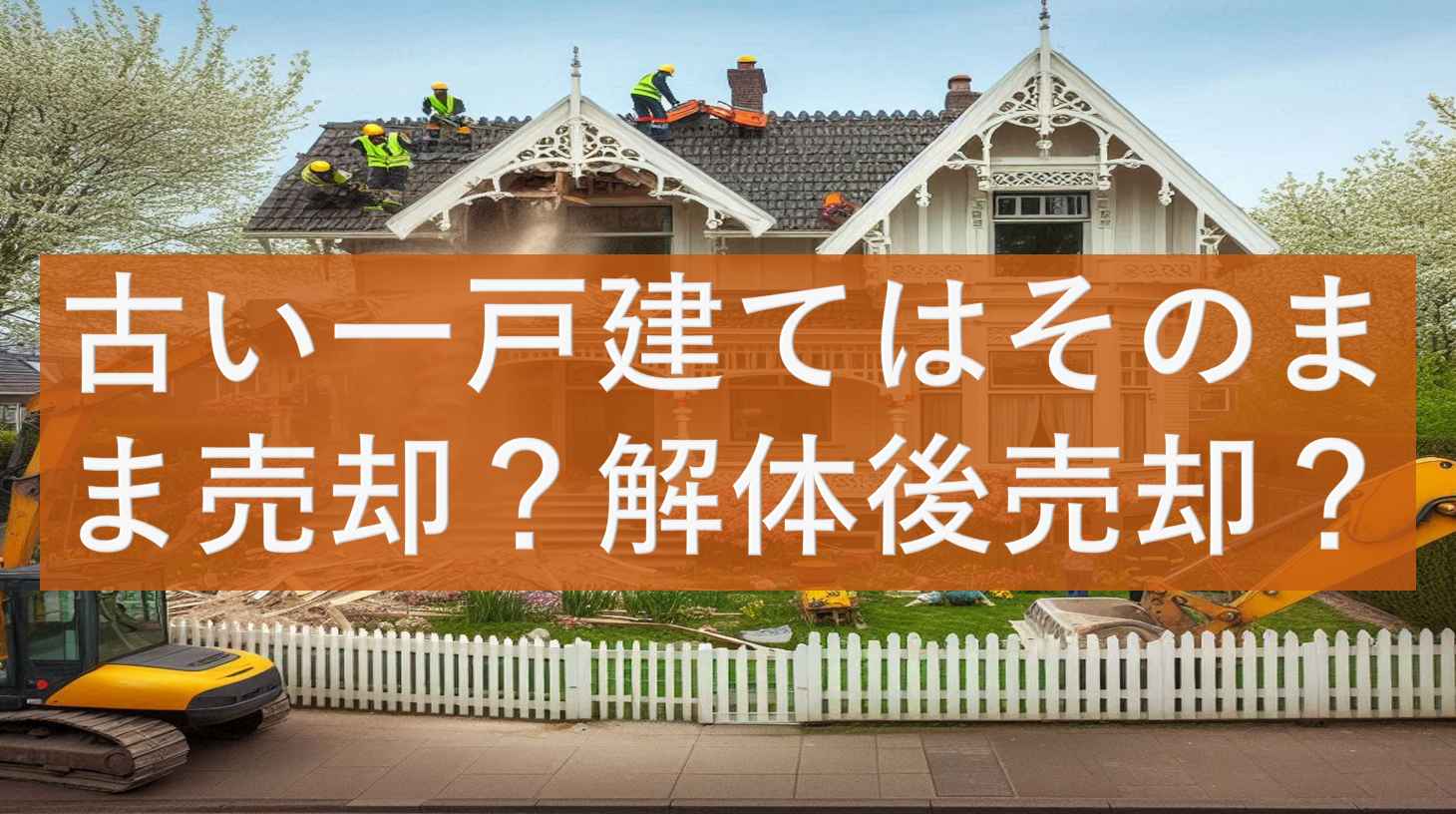 古い一戸建てはそのまま売却？解体後売却？