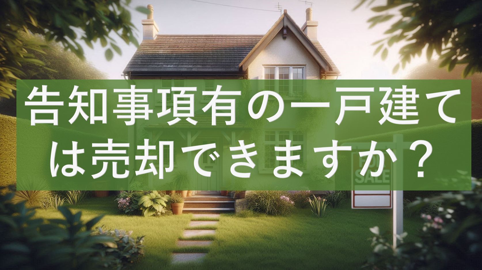 告知事項有の一戸建ては売却できますか？