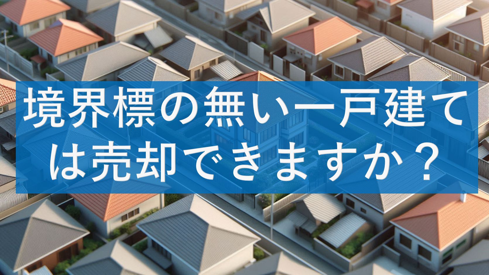 境界標の無い一戸建ては売却できますか?