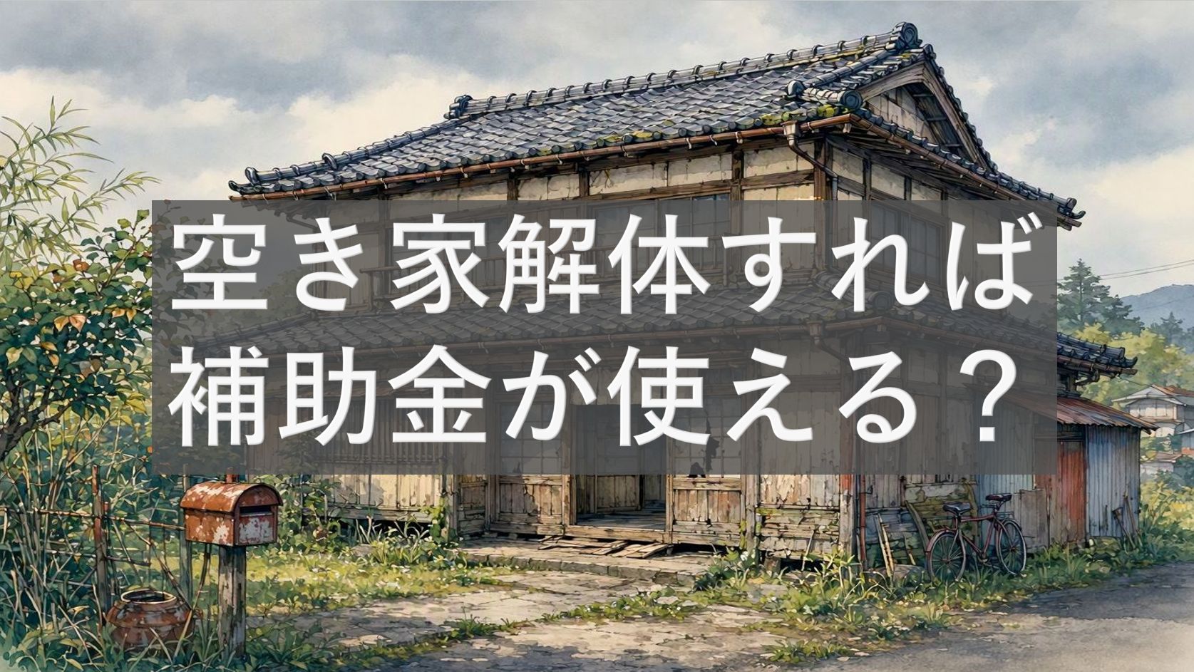 空き家解体すれば補助金が使える?
