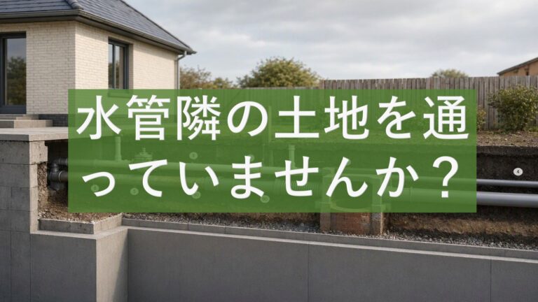 水管隣の土地を通っていませんか？