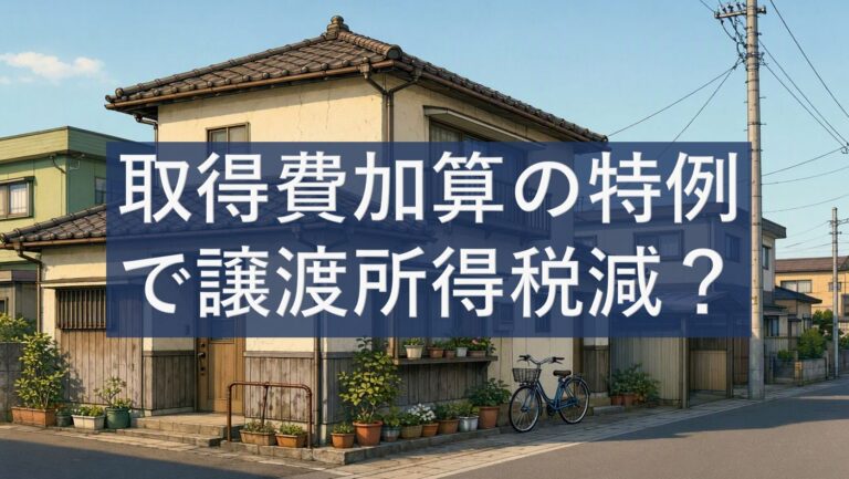取得費加算の特例で譲渡所得税減?